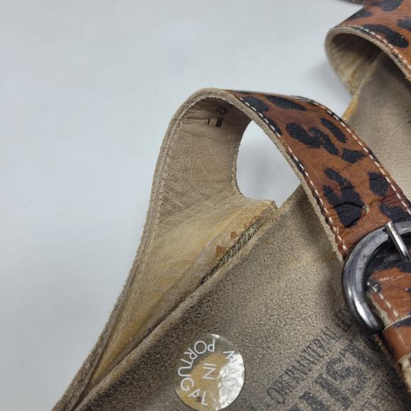 Mephisto Sandals Womens EU37 US7 Leopard Print Leather Slip On Comfort Walking - Picture 11 of 13
